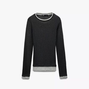 Zara Black and Gray Sweater